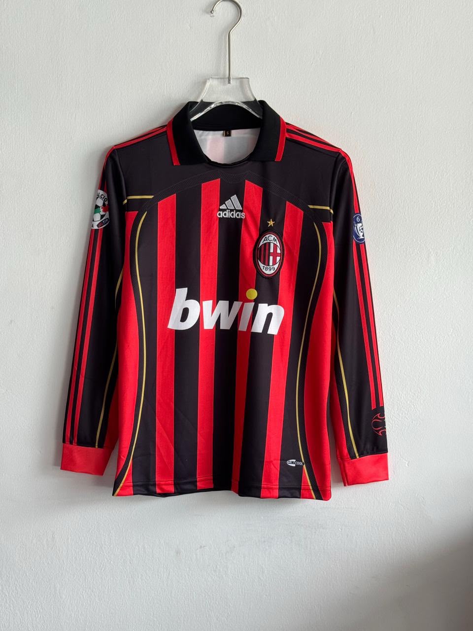 AC MILAN 2008/09 HOME KIT EMBROIDERY FULL SLEEVE - KAKA