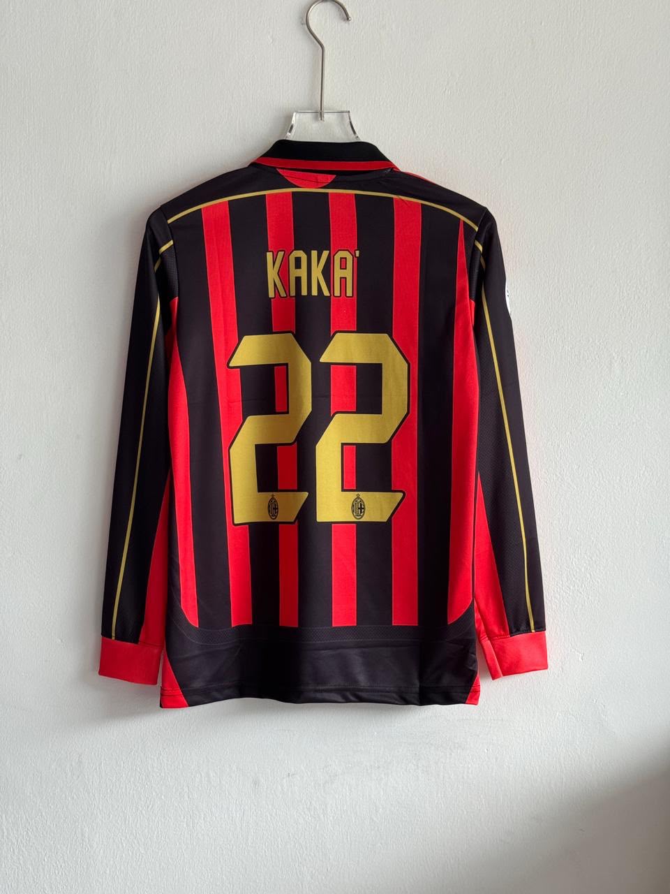 AC MILAN 2008/09 HOME KIT EMBROIDERY FULL SLEEVE - KAKA